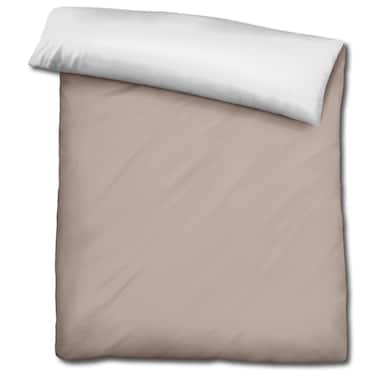 Lot de 2 parures de lit Sleezzz® Renforcé réversibles beige/blanc 135 x 200 + 80 x 80 cm