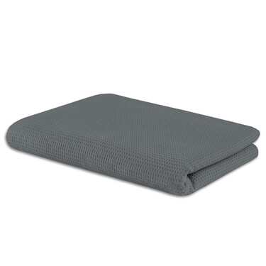 Couverture en coton piqué gaufré anthracite 150 x 200 cm