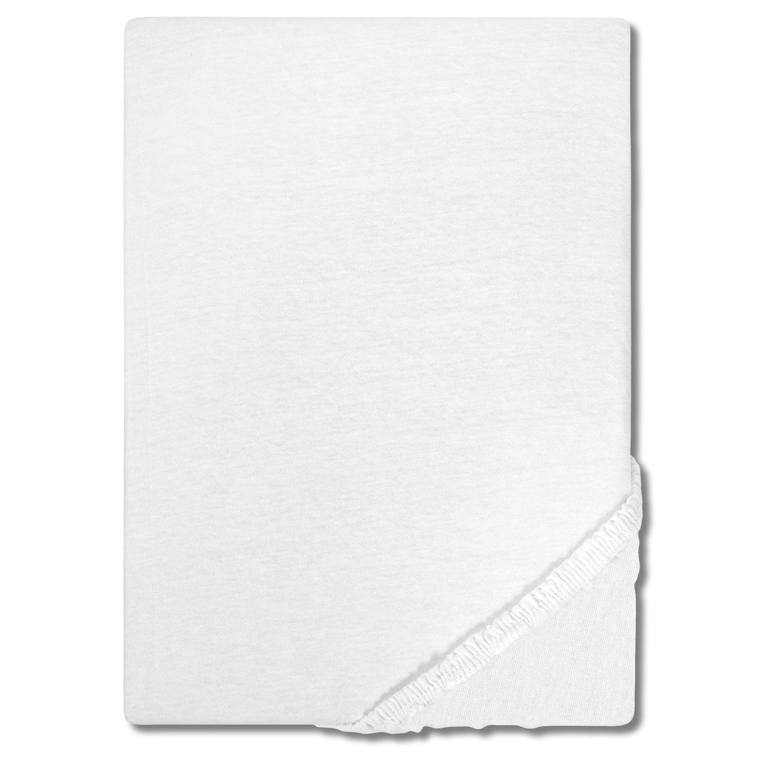 Drap-housse en jersey blanc 90 x 190 - 100 x 200 cm