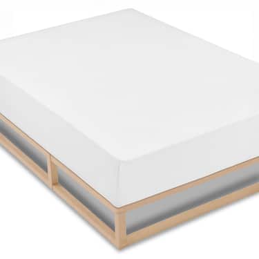 Lot de 4 draps-housses Castell microfibre jersey interlock blanc 90 x 190 - 100 x 200 cm