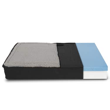 100 x 70 x 27 cm Lit orthopédique pour chien avec dossier taille M