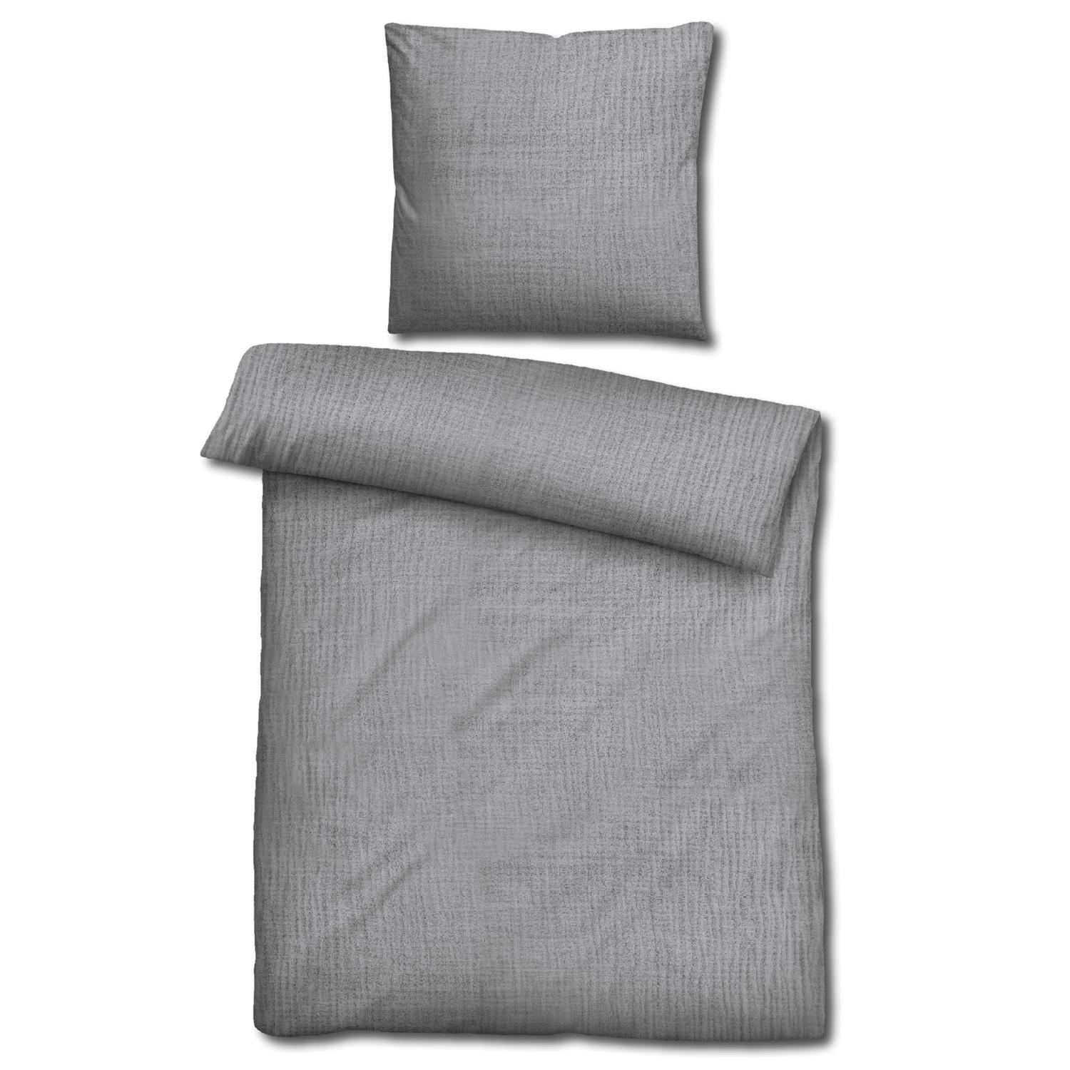 Sleezzz® Parure de lit mousseline grise 155 x 220 cm + 80 x 80 cm Sleezzz® Parure de lit mousseline grise 155 x 220 cm + 80 x 80 cm