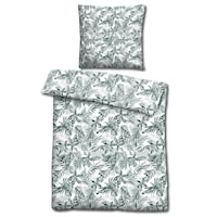 CloudComfort Basic microfibre linge de lit feuilles vertes 135 x 200 + 80 x 80 cm