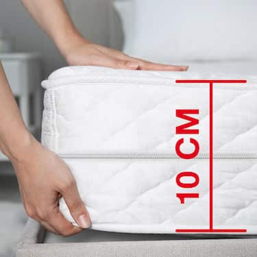 Matelas mousse confort K10 90 x 200 cm, hauteur 10 cm, degré de fermeté H3 + CloudComfort Basic set de lit en microfibre 135 x 200 cm + 80 x 80 cm