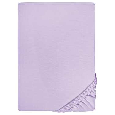 Drap-housse microfibre jersey interlock lilas 90 x 190 - 100 x 200 cm