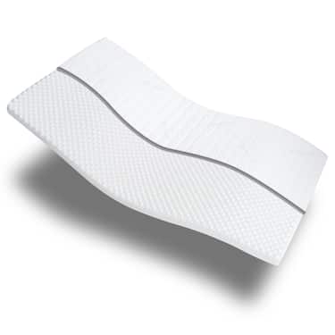 Topper en mousse froide Supportho Premium Topper 80 x 200 cm H3, hauteur 9 cm, degré de fermeté H3 avec housse antibactérienne + oreiller CloudComfort Basic Gel-Flocken 40 x 80 cm