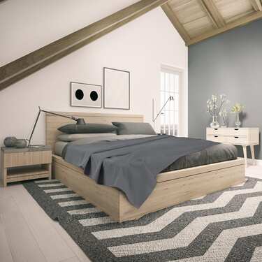 Couverture en coton piqué gaufré anthracite 150 x 200 cm