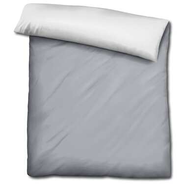 Lot de 2 draps réversibles Sleezzz® Renforcé gris clair/blanc 135 x 200 + 80 x 80 cm