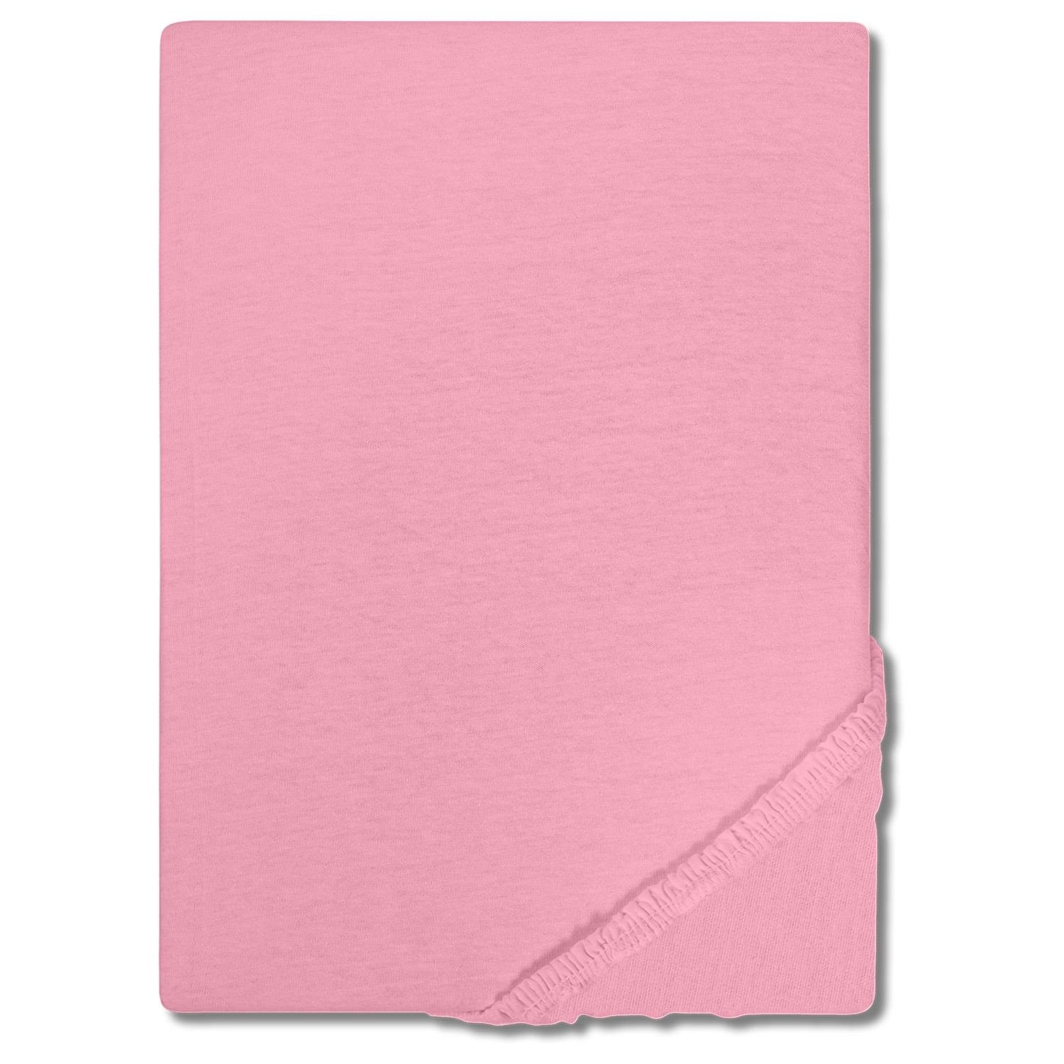 Setex REFIBRA Drap-housse en cotton fin rose 200 x 200 cm