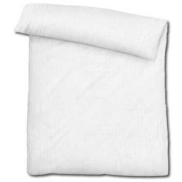 Lot de deux parures de lit Sleezzz® mousseline blanche 135 x 200 cm + 80 x 80 cm