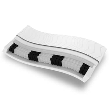 Matelas ergonomique à ressorts ensachés Sleezzz Premium 90 x 200 cm, hauteur 23 cm, degré de fermeté H2/H3 + surmatelas / surmatelas 90 x 200 cm