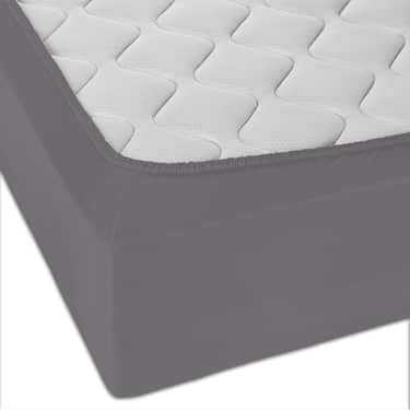 Castell Drap-housse Microfibre jersey interlock gris foncé 90 x 190 - 100 x 200 cm