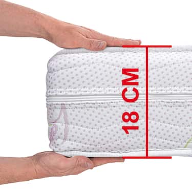 Matelas ergonomique en mousse froide Supportho Lavender 90 x 200 cm, hauteur 18 cm, degré de fermeté H2/H3 + surmatelas / surmatelas 90 x 200 cm