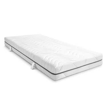 Matelas viscoélastique 7 zones Sleezzz Smart 90 x 200 cm, hauteur 18 cm, degré de fermeté H3 avec mousse à mémoire de forme Air + oreiller CloudComfort Basic gel-flocons 40x80 cm
