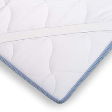 Surmatelas en mousse froide CloudComfort Cool 160 x 200 cm H2/H3, hauteur 7 cm, degré de fermeté H2/H3, surmatelas 7 zones avec face été et face hiver + oreiller Sleezzz® Cool à effet rafraîchissant