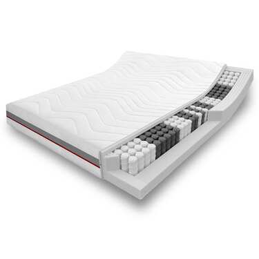 Retour en ligne : matelas à ressorts ensachés 7 zones Sleezzz Premium 180 x 200 cm, hauteur 23 cm, niveau de fermeté H2/H3