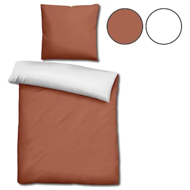 Lot de deux Sleezzz® Renforcé réversible marron/blanc 135 x 200 + 80 x 80 cm