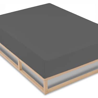 Lot de 4 draps-housses en jersey gris foncé 90 x 190 - 100 x 200 cm 100% coton bio