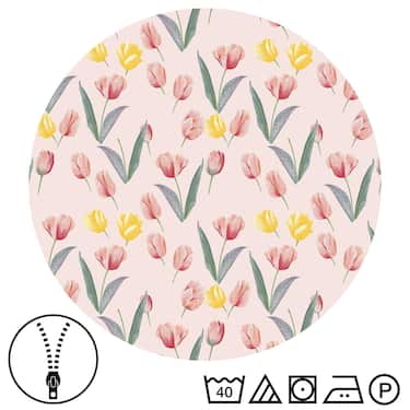 CloudComfort Basic microfibre linge de lit tulipes 135 x 200 + 80 x 80 cm