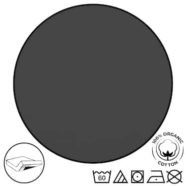 Drap-housse en jersey gris foncé 90 x 190 - 100 x 200 cm 100% coton bio