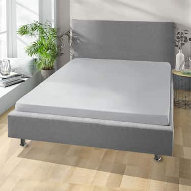 Drap-housse peluche d'hiver gris argenté 180 x 190 - 200 x 200 cm