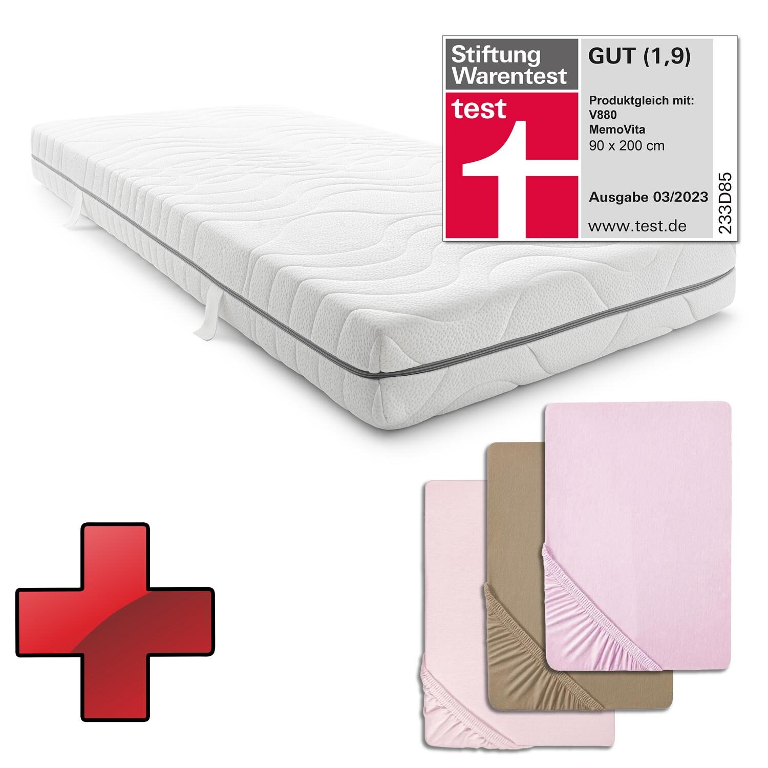 Sleezzz® Smart Matelas 90x200 cm + pack économique 3 couleurs Castell Drap-housse 90 x 190 - 100 x 200 cm Sleezzz® Smart Matelas 90x200 cm + pack économique 3 couleurs Castell Drap-housse 90 x 190 - 100 x 200 cm