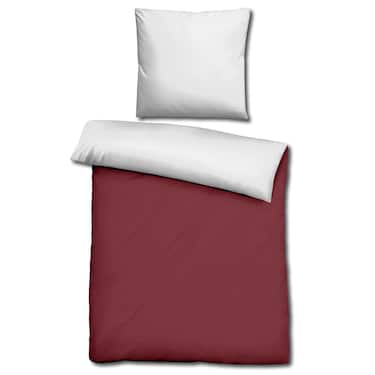 Sleezzz® Renforcé réversible rouge foncé/blanc 135 x 200 + 80 x 80 cm