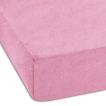 Lot de 4 draps-housses Setex REFIBRA en coton fin, rose, 200 x 200 cm