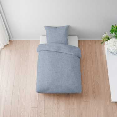 Lot de 2 parures de lit Sleezzz® mousseline bleu 135 x 200 cm + 80 x 80 cm