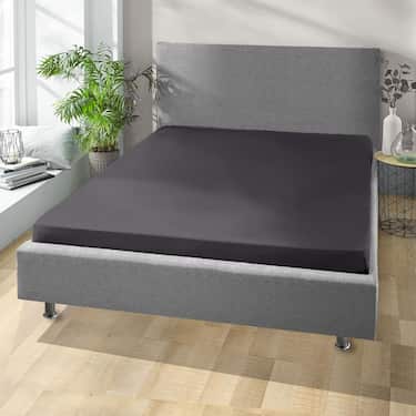 Drap-housse peluche d'hiver anthracite 90 x 190 - 100 x 200 cm