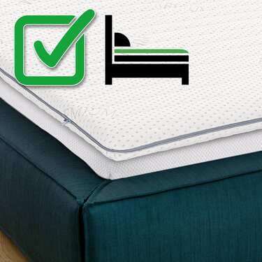 Surmatelas en mousse froide Supportho Premium Topper 140 x 200 cm H3, hauteur 9 cm, degré de fermeté H3 avec housse antibactérienne + oreiller Supportho effet gel 40 x 80 cm