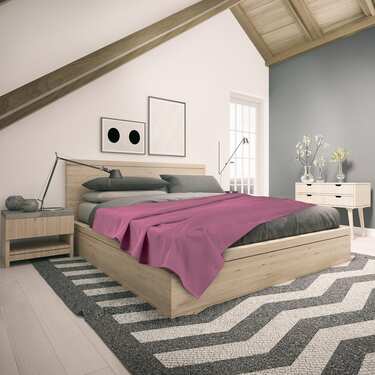 Couverture en coton piqué gaufré beige 130 x 180 cm