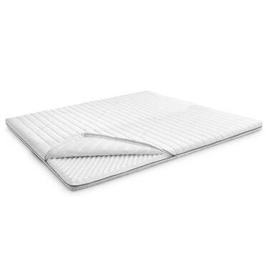 Surmatelas en mousse froide Supportho Premium Topper 140 x 200 cm H3, hauteur 9 cm, degré de fermeté H3 avec housse antibactérienne + oreiller Supportho effet gel 40 x 80 cm