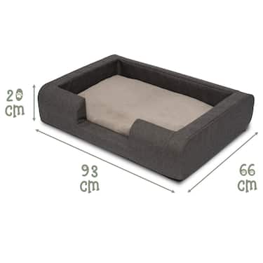 Petzzz lit ergonomique pour chien Daisy M 93 x 66 x 20 cm avec coussin intérieur orthopédique