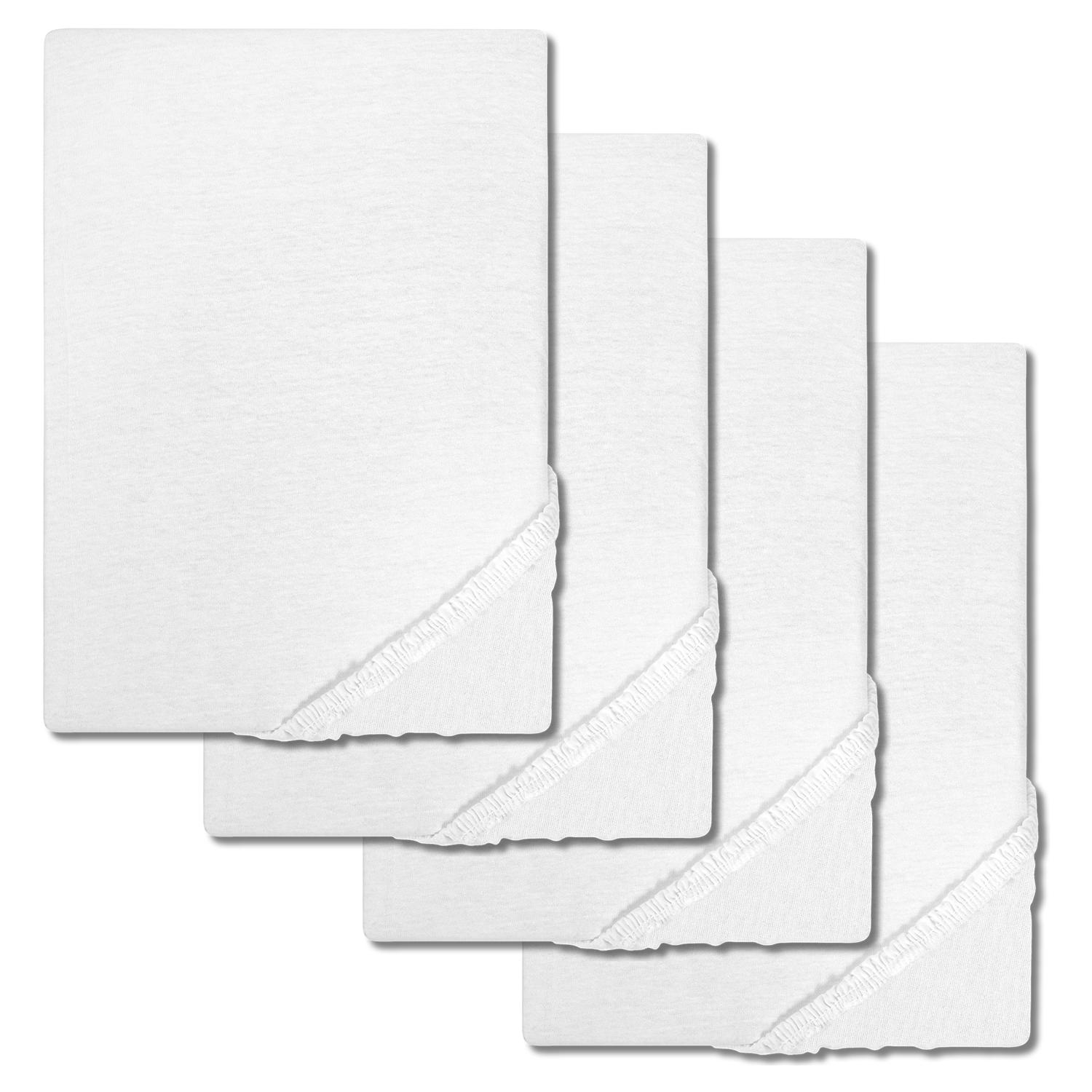 Lot de 4 draps-housses CloudComfort Basic blancs 120 x 200 cm Lot de 4 draps-housses CloudComfort Basic blancs 120 x 200 cm