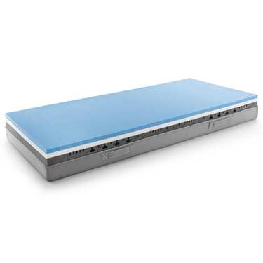 Matelas viscoélastique Sleezzz Premium 90 x 200 cm, hauteur 20 cm, degré de fermeté H2/H3, avec poignées réversibles + surmatelas / surmatelas 90 x 200 cm