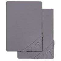 Castell Drap-housse castor gris foncé 90 x 190 - 100 x 200 cm pack double