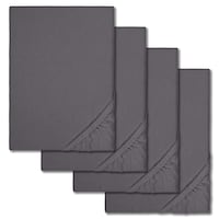 Lot de 4 draps-housses en peluche d'hiver anthracite 90 x 190 - 100 x 200 cm (4 pièces)