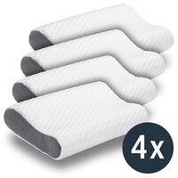 4 oreillers cervicaux viscoélastiques Sleezzz Premium, 50 x 32 x 11 cm, avec housse double en tissu agréable au toucher