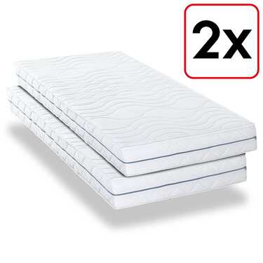 Matelas orthopédique en mousse froide Supportho Premium 90 x 200 cm, hauteur 18 cm, degré de fermeté H2/H3, Twin-Set