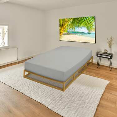 Drap-housse en coton Castell Jersey, gris argenté, 90 x 190 - 100 x 200 cm, lot de deux