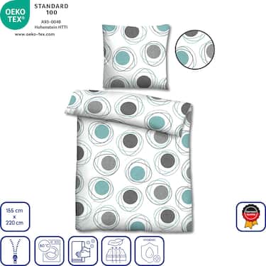 Dvojni paket posteljnine Castell Polycotton Renforcé 155 x 220 cm + 80 x 80 cm