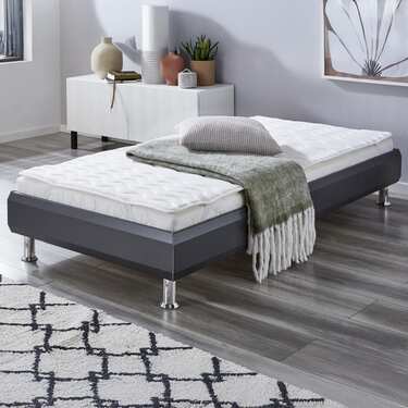 Surmatelas en mousse confort de 2,5 cm 90 x 200 cm avec piqûres ondulées et élastiques d'angle