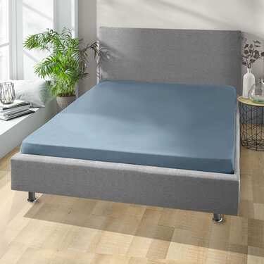 Draps-housses hivernaux bleu 90 x 190 - 100 x 200 cm en pack de 4