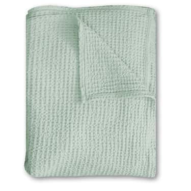 140 x 200 cm Couverture en coton léger piqué gaufré vert 