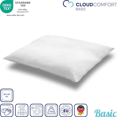 2 x CloudComfort Basic oreillers en microfibre 80 x 80 cm 2 x CloudComfort Basic oreillers en microfibre 80 x 80 cm