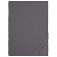 Drap-housse peluche d'hiver anthracite 180 x 190 - 200 x 200 cm, 68% coton, 32% polyester