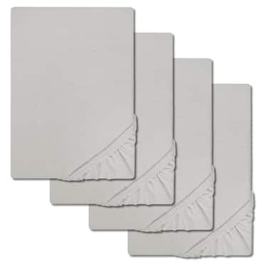 Prostěradlo Castell z mikrovlákna interlock jersey tmavě šedé 90 x 190 - 100 x 200 cm v balení po 4 kusech