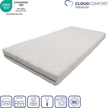 Matelas pour enfants CloudComfort Premium 60 x 120 cm avec marchepied